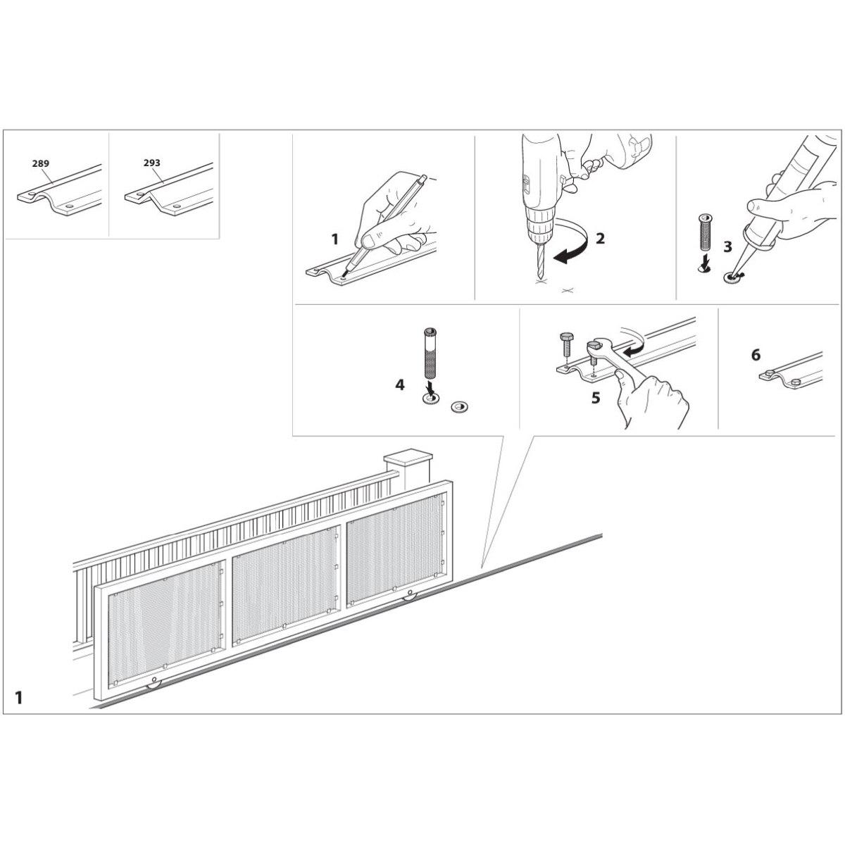 BINARIO RAPIDO m 3 sp. 3 mm ø 19 ZINCATO A STOPPARE