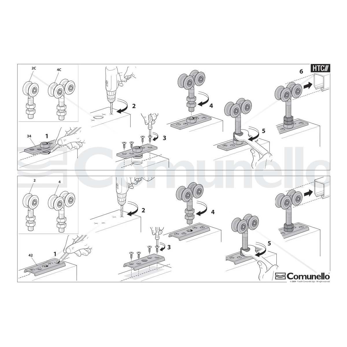Carrello 2 ruote piccolo ø 24 zincato 2p
