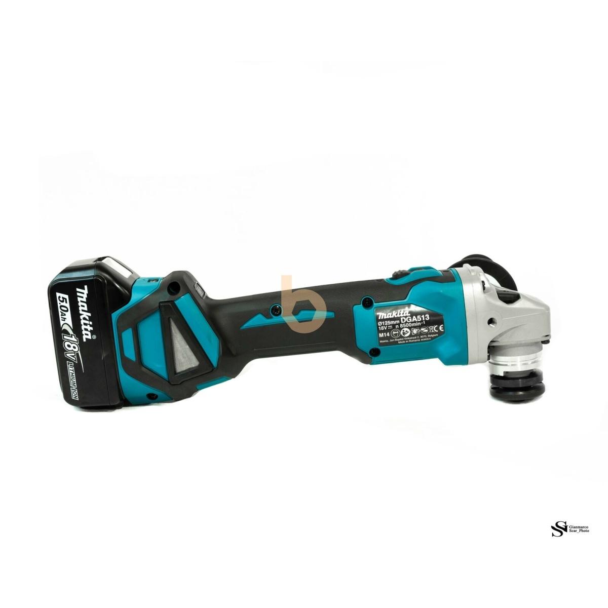 MAKITA DGA513Z SMERIGLIATRICE ANGOLARE 125mm 18V BRUSHLESS SOLO CORPO