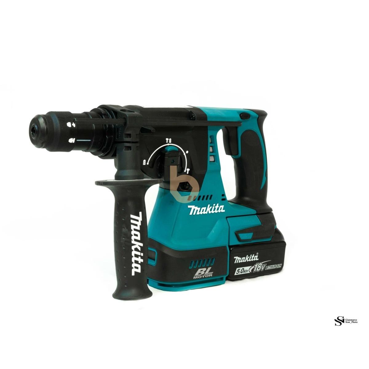 MAKITA TASSELLATORE A BATTERIA 18V BRUSHLESS 3 FUNZIONI DHR243RTJ CON 2 BATTERIE BL1850B 5Ah E CARICATORE DC18RC IN VALIGIA MAKPAC