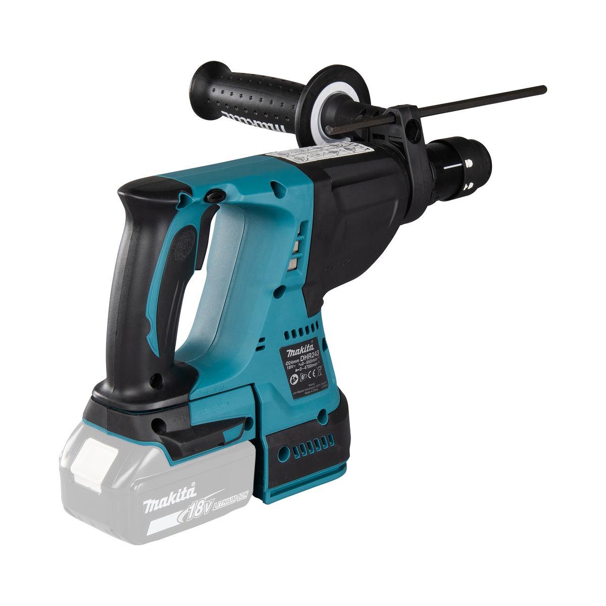 MAKITA TASSELLATORE A BATTERIA 18V BRUSHLESS 3 FUNZIONI DHR243RTJ CON 2 BATTERIE BL1850B 5Ah E CARICATORE DC18RC IN VALIGIA MAKPAC