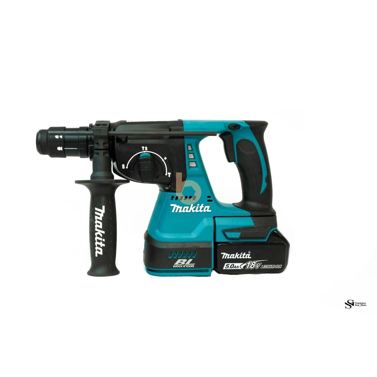 MAKITA TASSELLATORE A BATTERIA 18V BRUSHLESS 3 FUNZIONI DHR243RTJ CON 2 BATTERIE BL1850B 5Ah E CARICATORE DC18RC IN VALIGIA MAKPAC