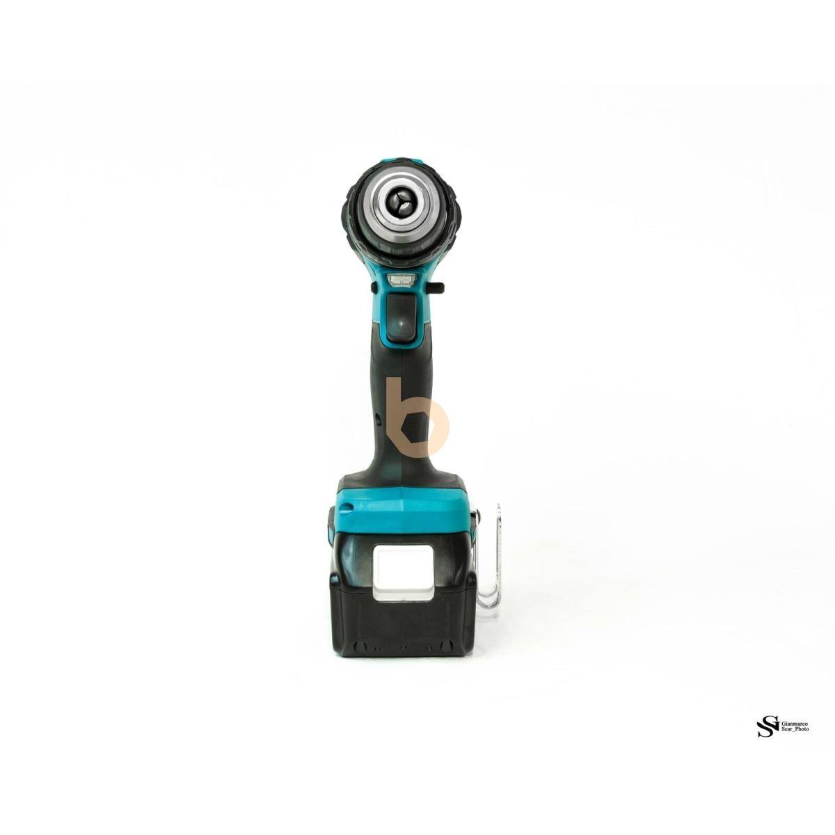 MAKITA DHP485RTJ TRAPANO A PERCUSSIONE 18V BRUSHLESS KIT 2 BATTERIE 5Ah BL1850 CON CARICATORE E VALIGIA MAKPAC