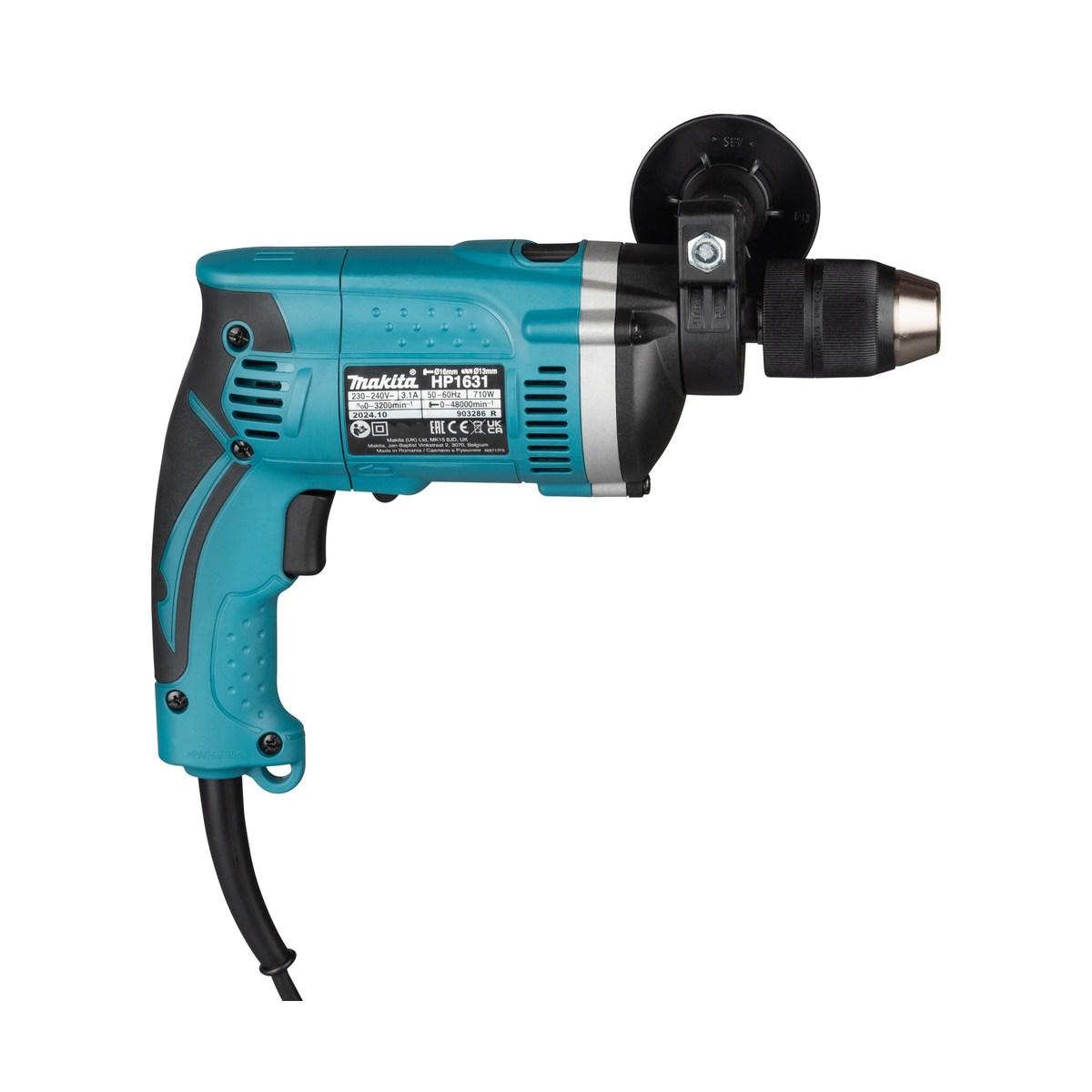 Makita trapano elettrico a percussione 710w hp1631kx3 con 74 accessori