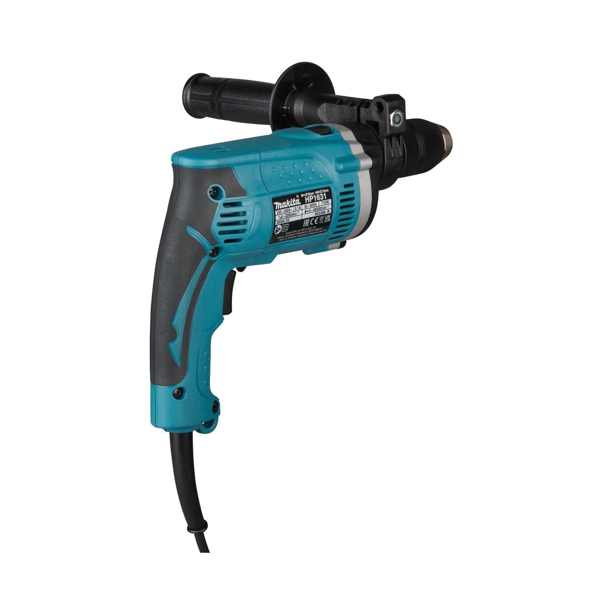 Makita trapano elettrico a percussione 710w hp1631kx3 con 74 accessori