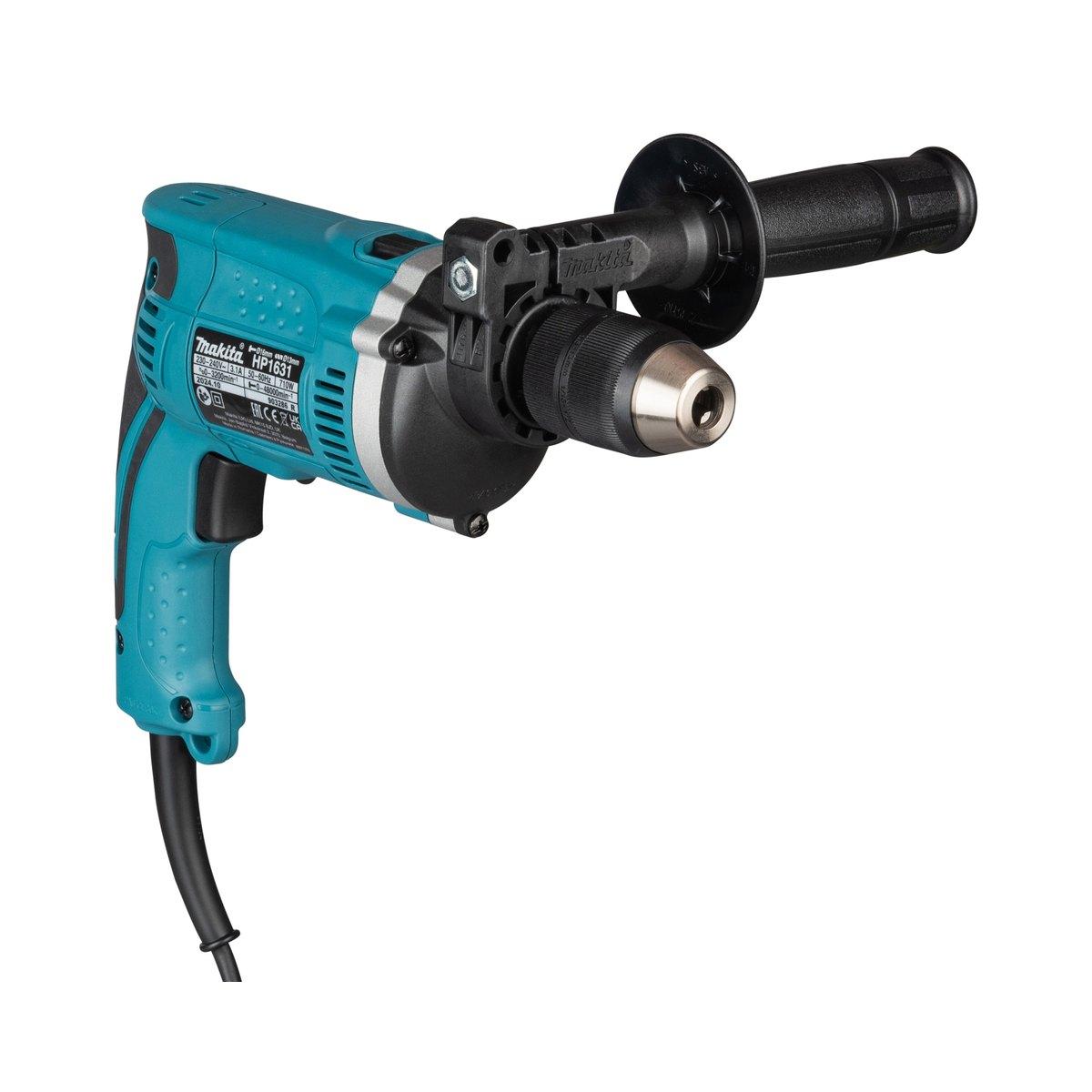 Makita trapano elettrico a percussione 710w hp1631kx3 con 74 accessori