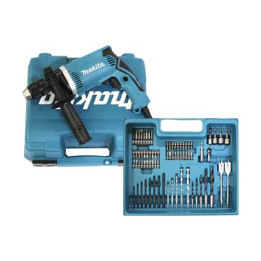 Makita trapano elettrico a percussione 710w hp1631kx3 con 74 accessori