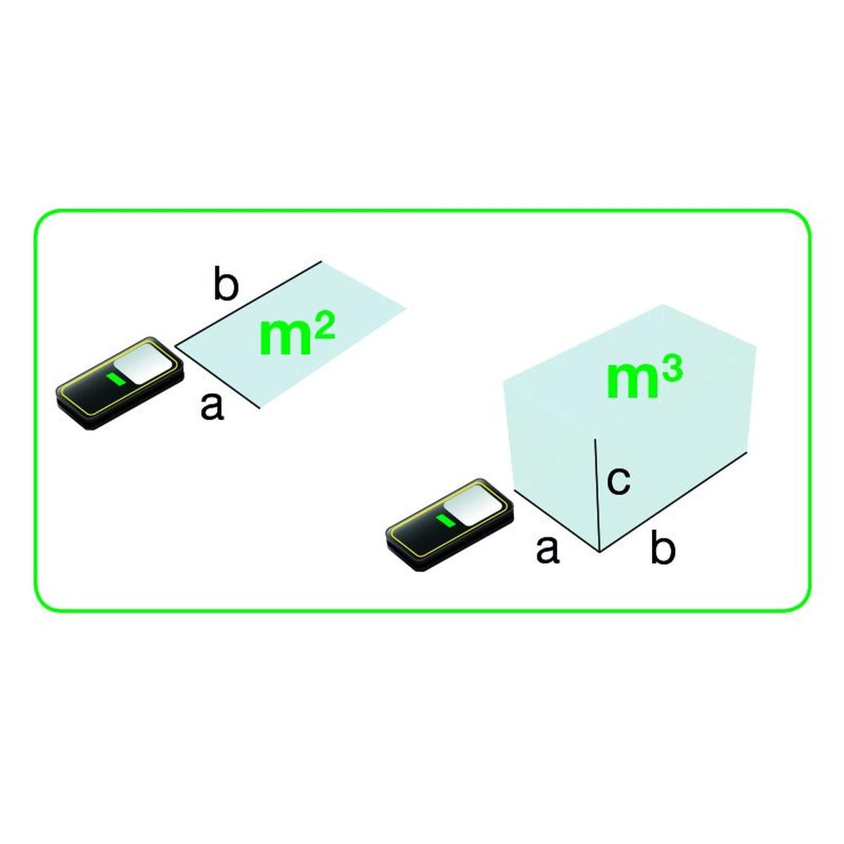 Metrica misuratore laser luce verde distanziometro 4 funzioni 60 metri green