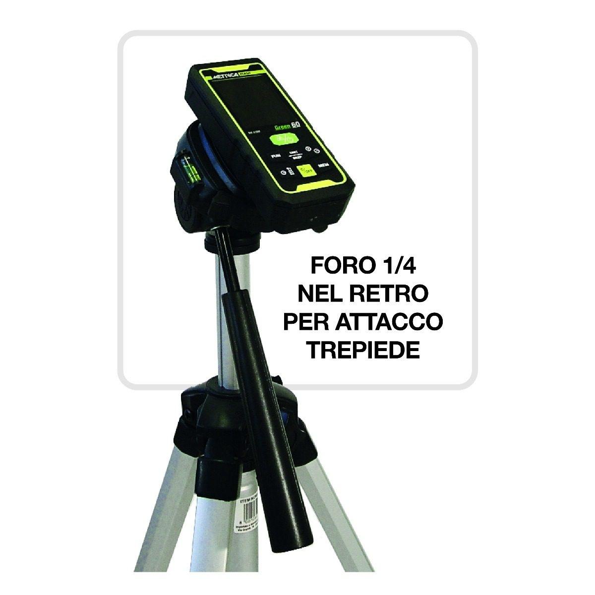 Metrica misuratore laser luce verde distanziometro 4 funzioni 60 metri green