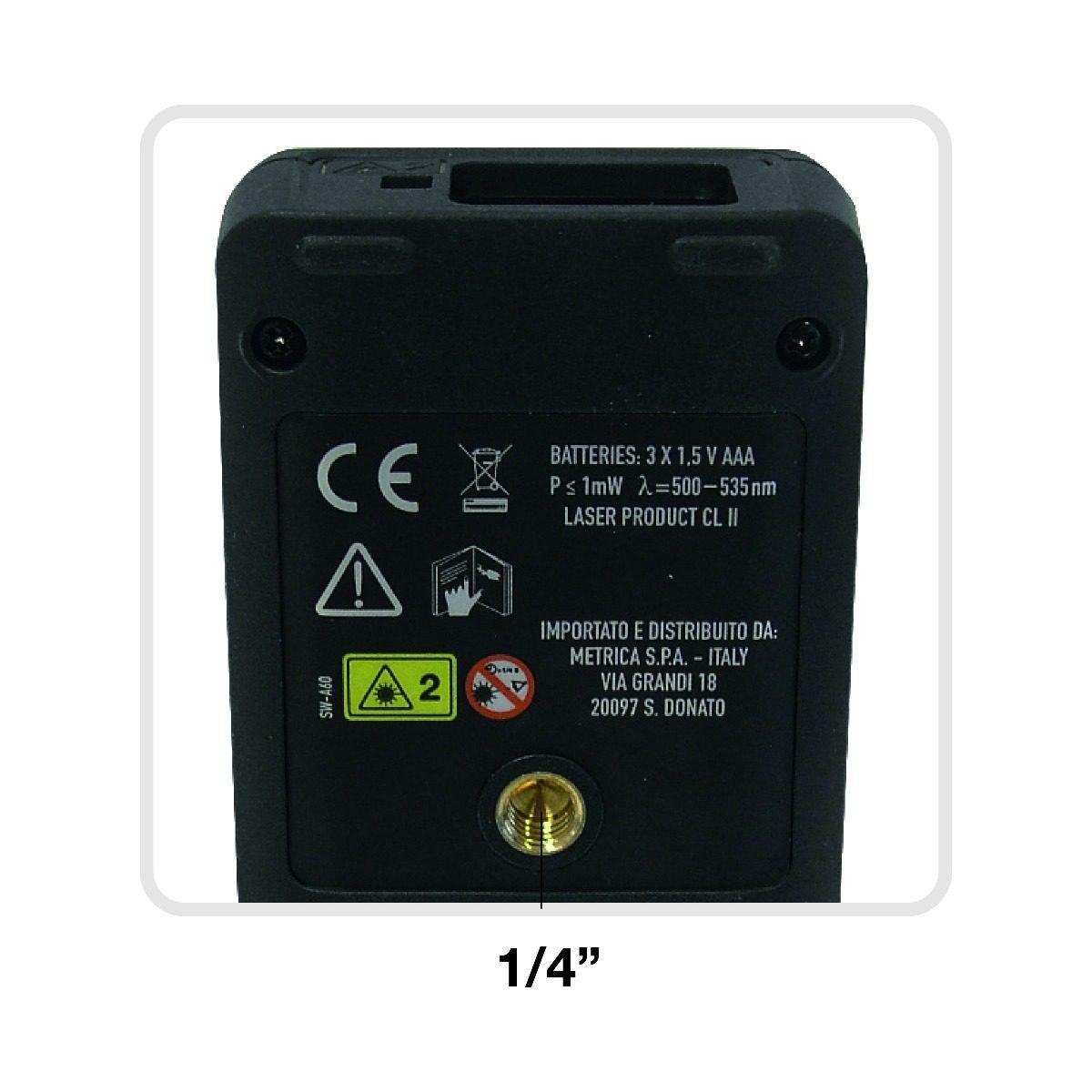 Metrica misuratore laser luce verde distanziometro 4 funzioni 60 metri green