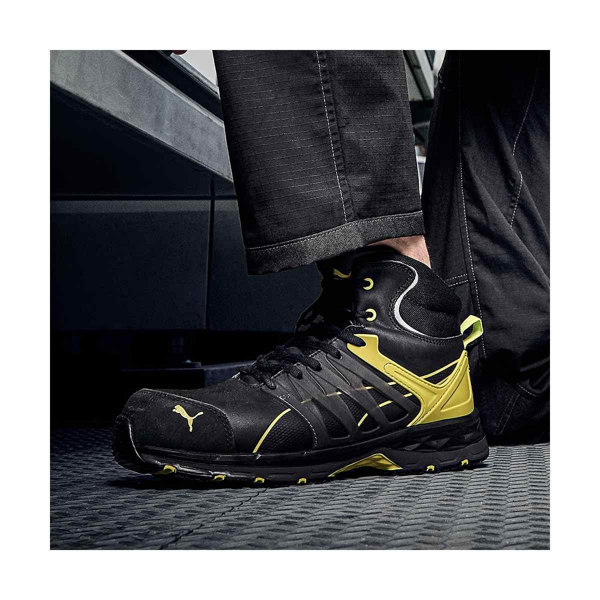 Puma scarpe antinfortunistica velocity 2.0 alta nero/giallo s3 esd hro src