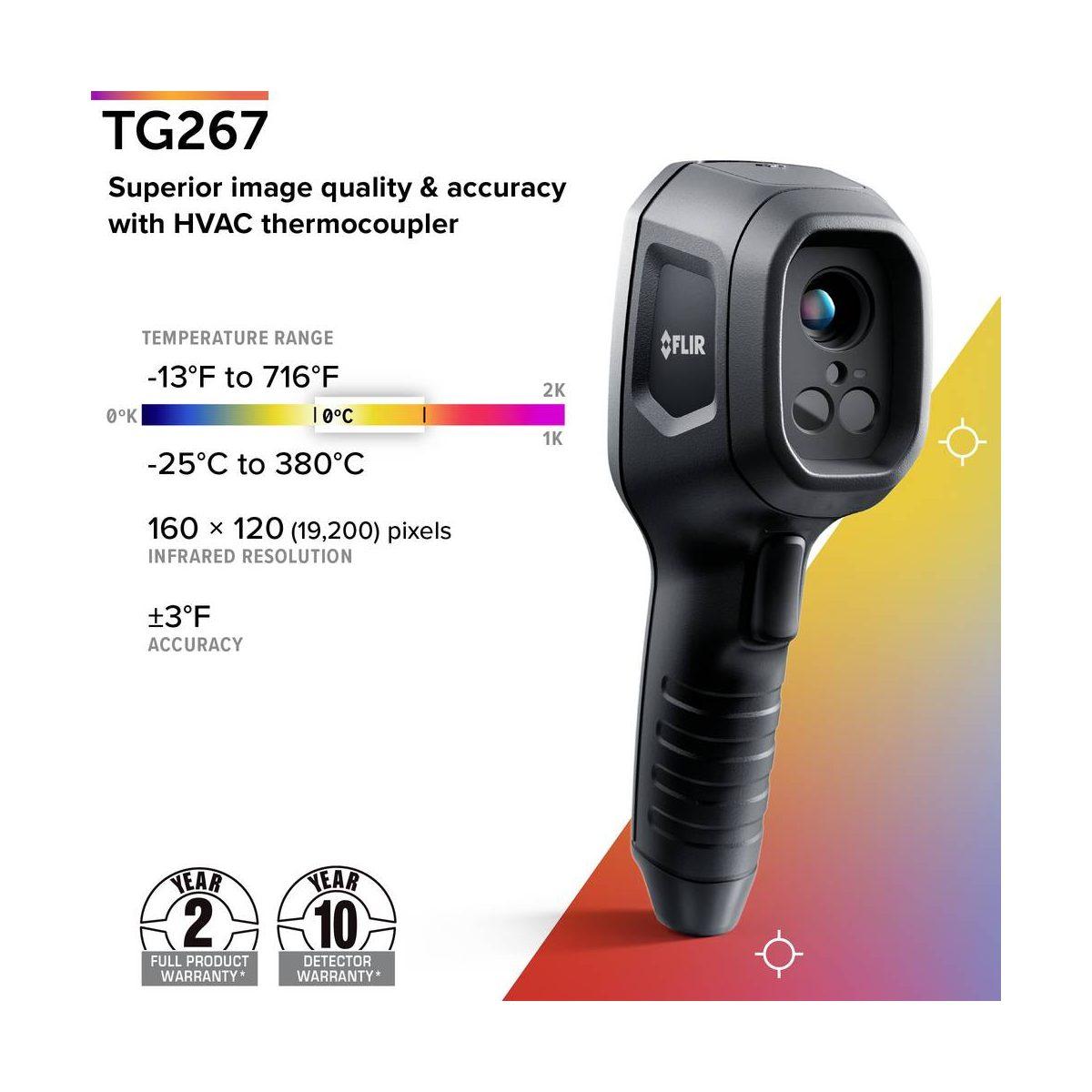 Flir termocamera infrarossi tg267 19.200 pixel  -25°c/+380°c bluetooth  e torcia led integrata