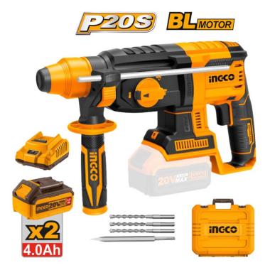 Ingco martello demolitore a batteria 20v crhli20228 brushless in valigia solo corpo