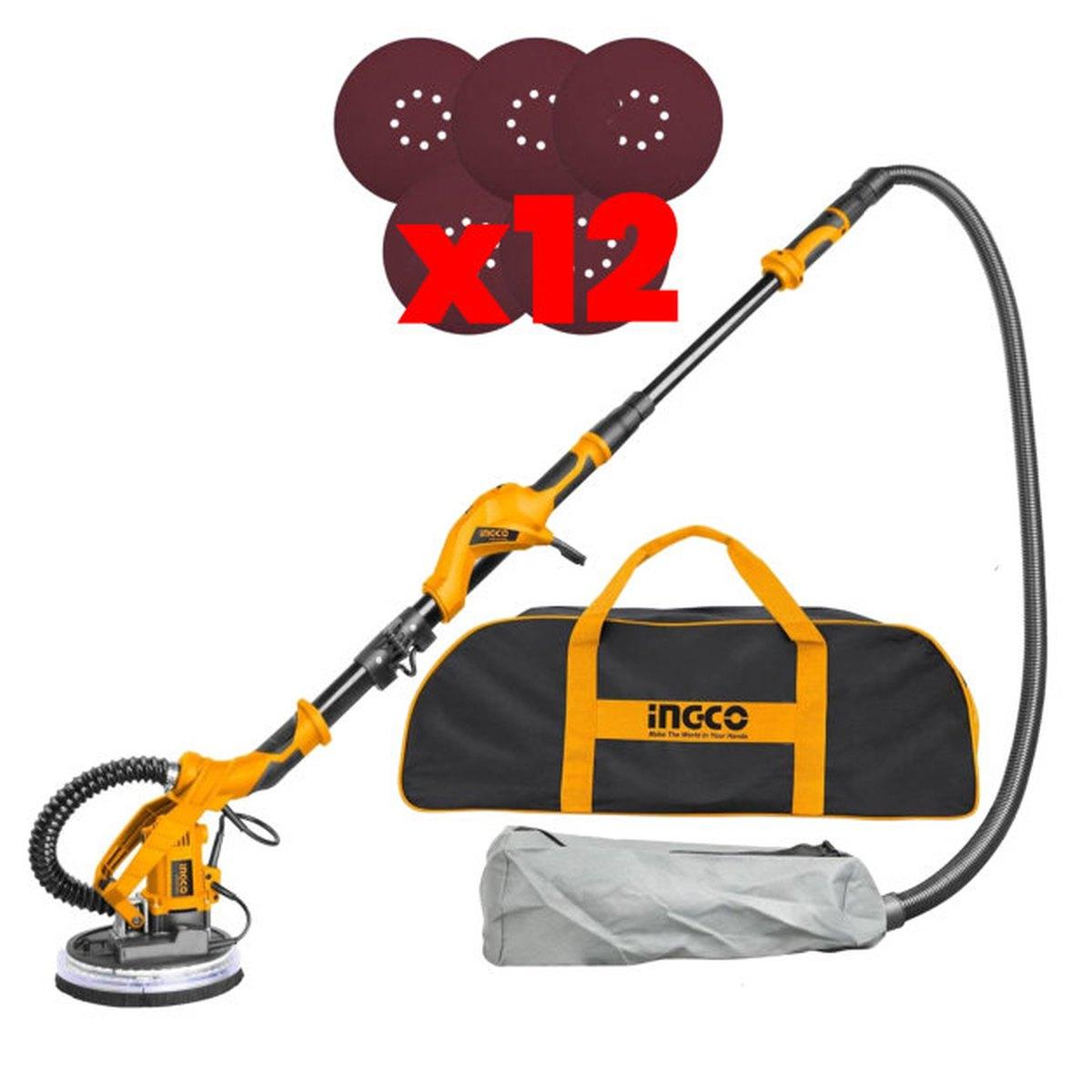 INGCO LEVIGATRICE DA MURO GIRAFFA DWS10501 1050W ø 225mm CON BORSA e SACCO ASPIRAZIONE