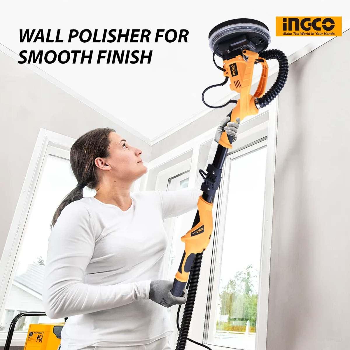 INGCO LEVIGATRICE DA MURO GIRAFFA DWS10501 1050W ø 225mm CON BORSA e SACCO ASPIRAZIONE