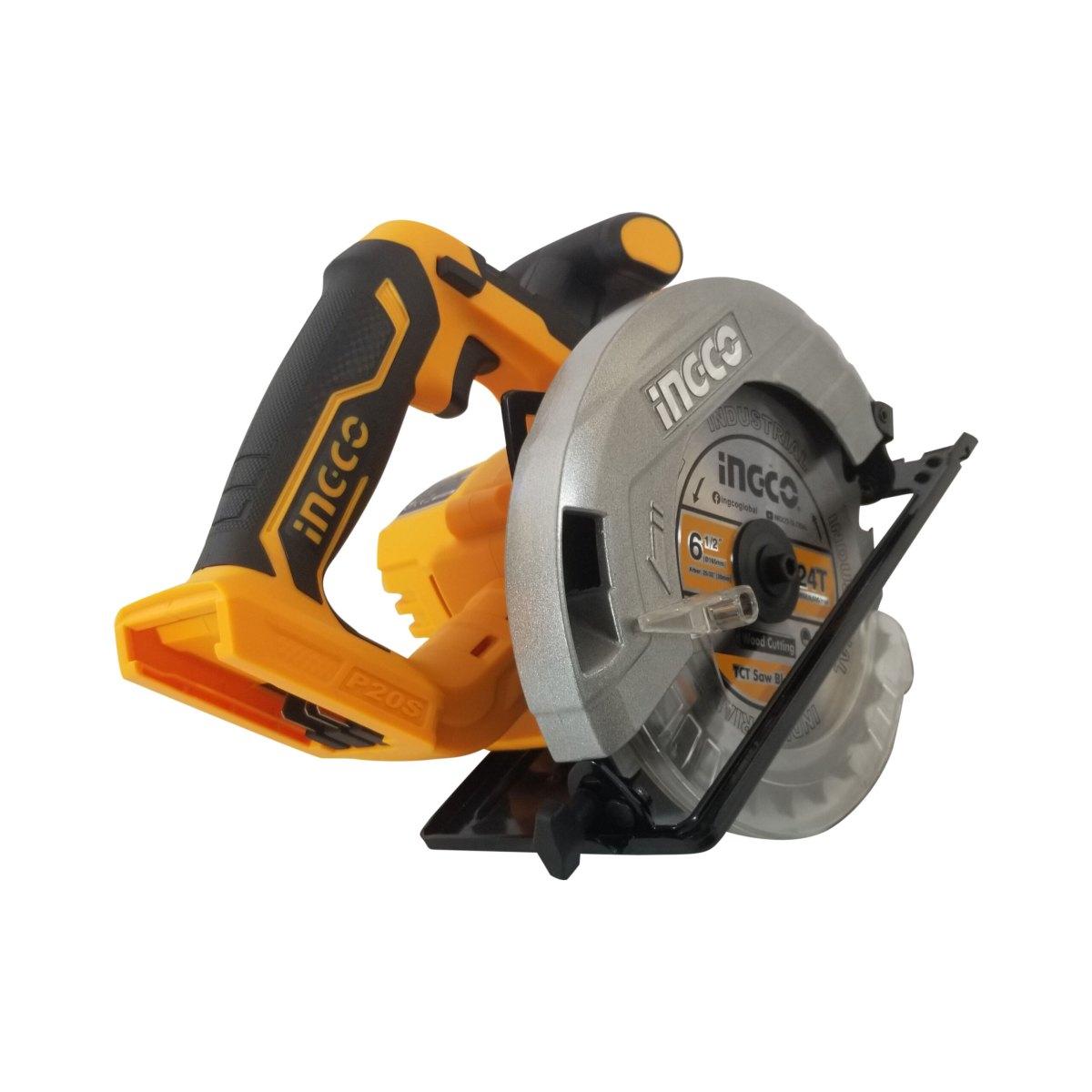 INGCO SEGA CIRCOLARE A BATTERIA 20V ø 165mm SOLO CORPO MACCHINA