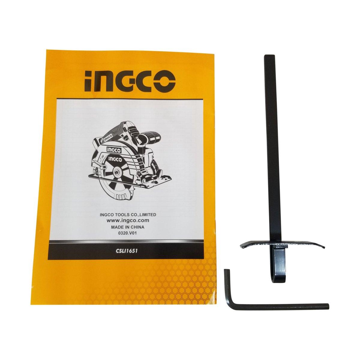 INGCO SEGA CIRCOLARE A BATTERIA 20V ø 165mm SOLO CORPO MACCHINA