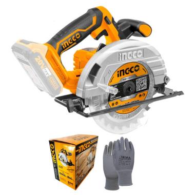 INGCO SEGA CIRCOLARE A BATTERIA 20V ø 165mm SOLO CORPO MACCHINA