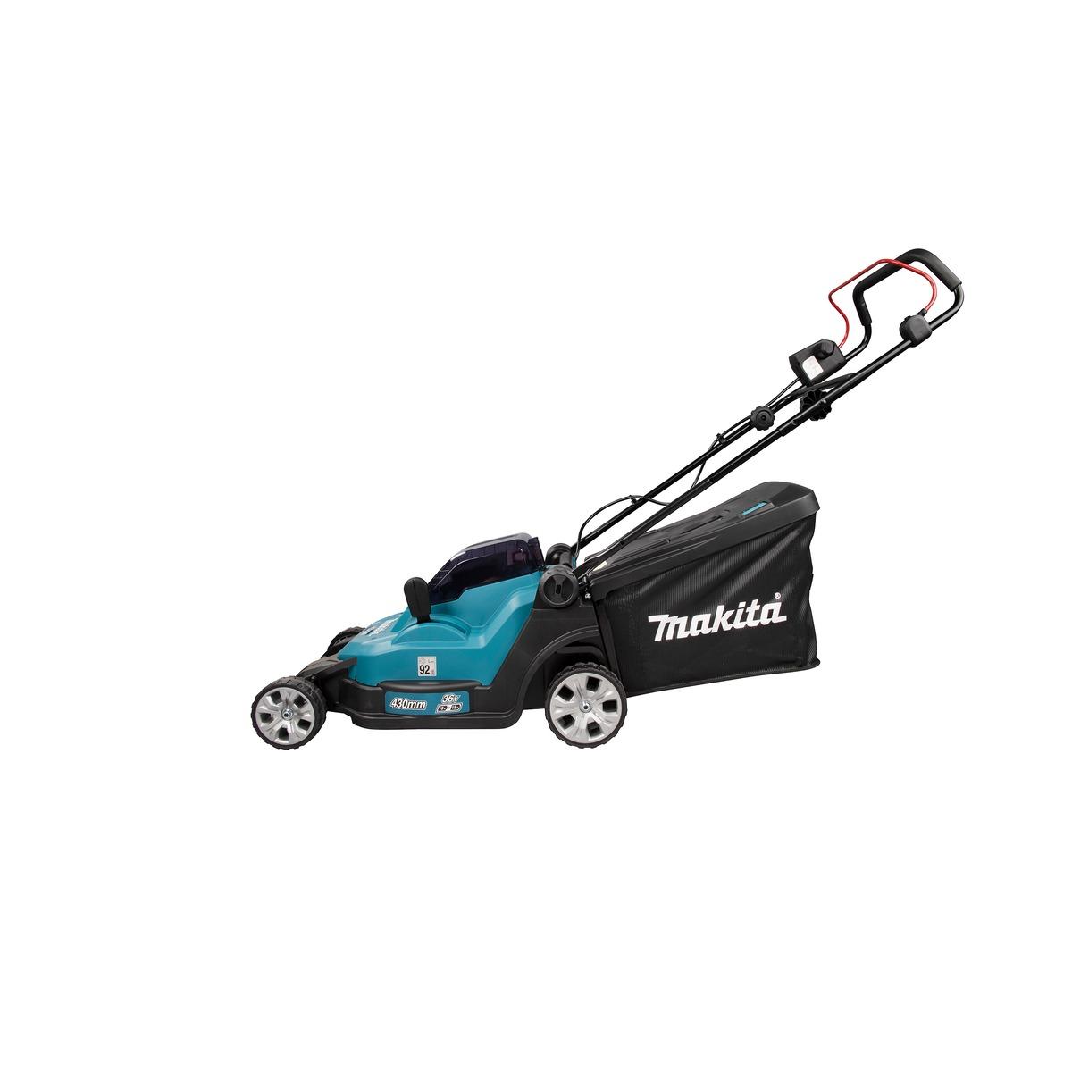 MAKITA RASAERBA BATTERIA 36V (18Vx2) 430mm 13 POSIZIONI DI TAGLIO 20-75mm SOLO CORPO MACCHINA DLM432Z