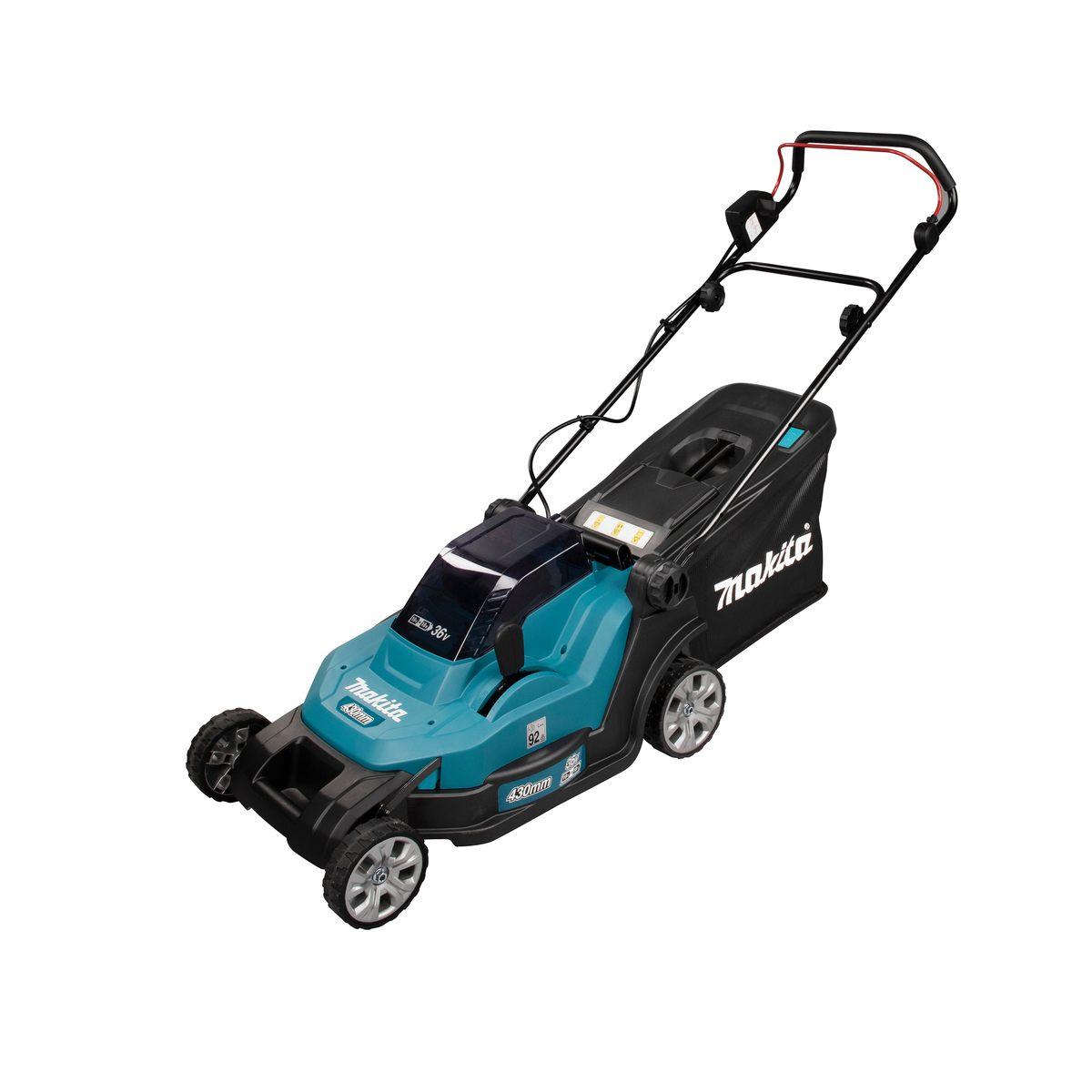 MAKITA RASAERBA BATTERIA 36V (18Vx2) 430mm 13 POSIZIONI DI TAGLIO 20-75mm SOLO CORPO MACCHINA DLM432Z