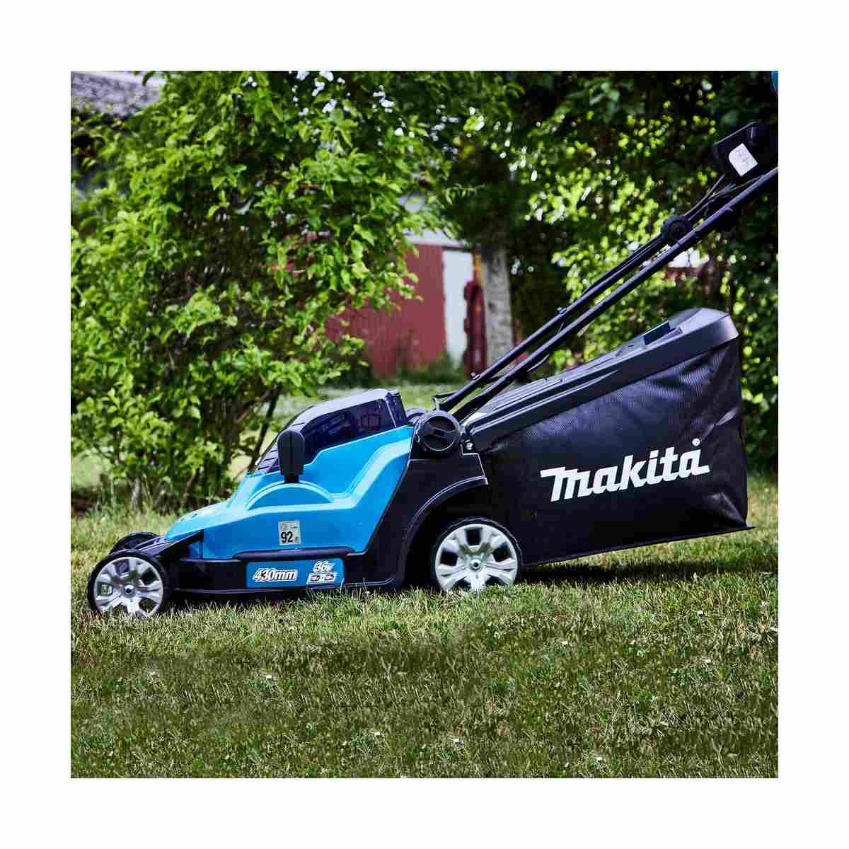 MAKITA RASAERBA BATTERIA 36V (18Vx2) 430mm 13 POSIZIONI DI TAGLIO 20-75mm SOLO CORPO MACCHINA DLM432Z