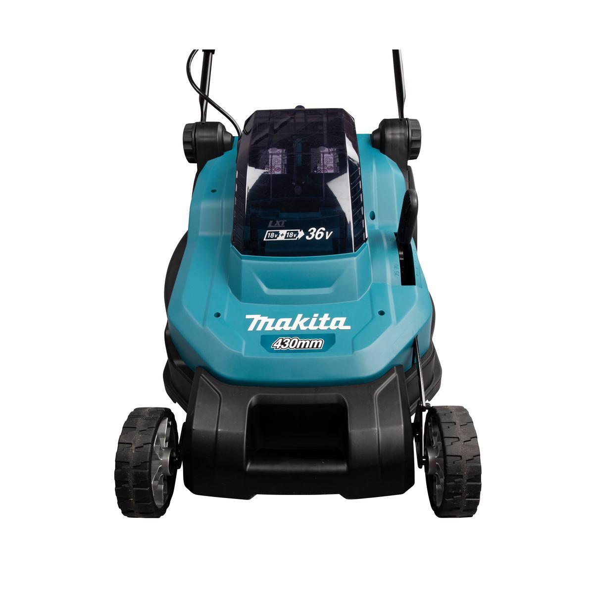 MAKITA RASAERBA BATTERIA 36V (18Vx2) 430mm 13 POSIZIONI DI TAGLIO 20-75mm SOLO CORPO MACCHINA DLM432Z