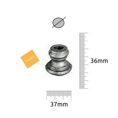 EUROFER MEZZO ORNAMENTO Ø 14,5 H.36 x L.37 ZINCATO A FREDDO 13.136.E.ZF