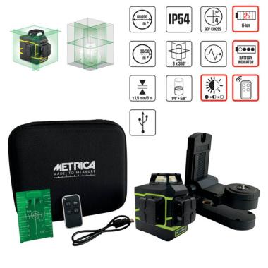 Metrica livella laser 3d green action linea verde
