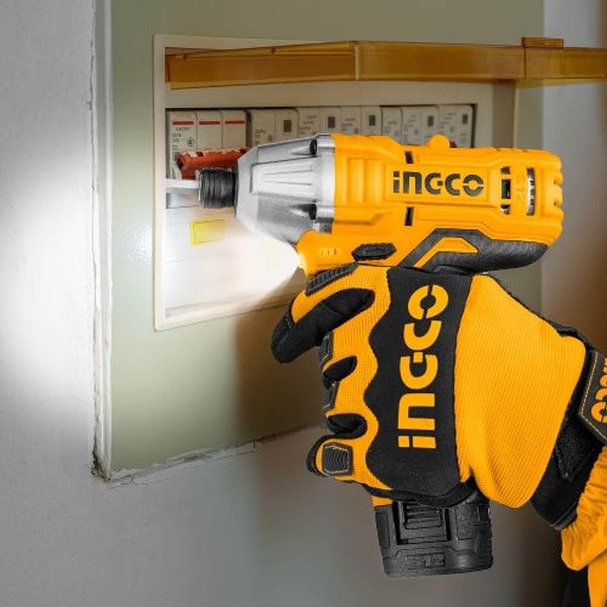 Ingco trapano avvitatore ad impulsi 12v con 2 batterie e caricatore in valigia cirli1201