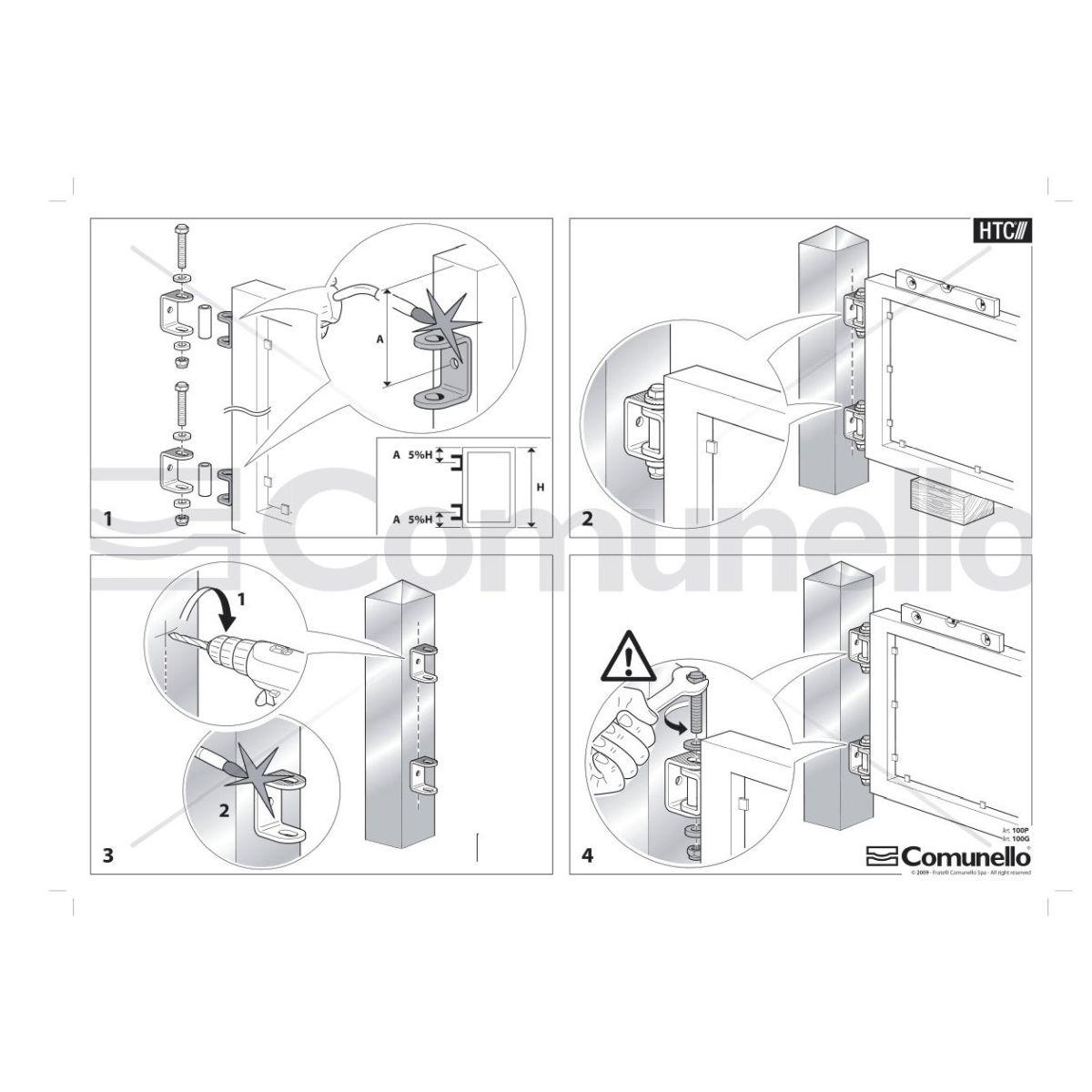 Cardine per cancelli battenti regolabile 100g 100p