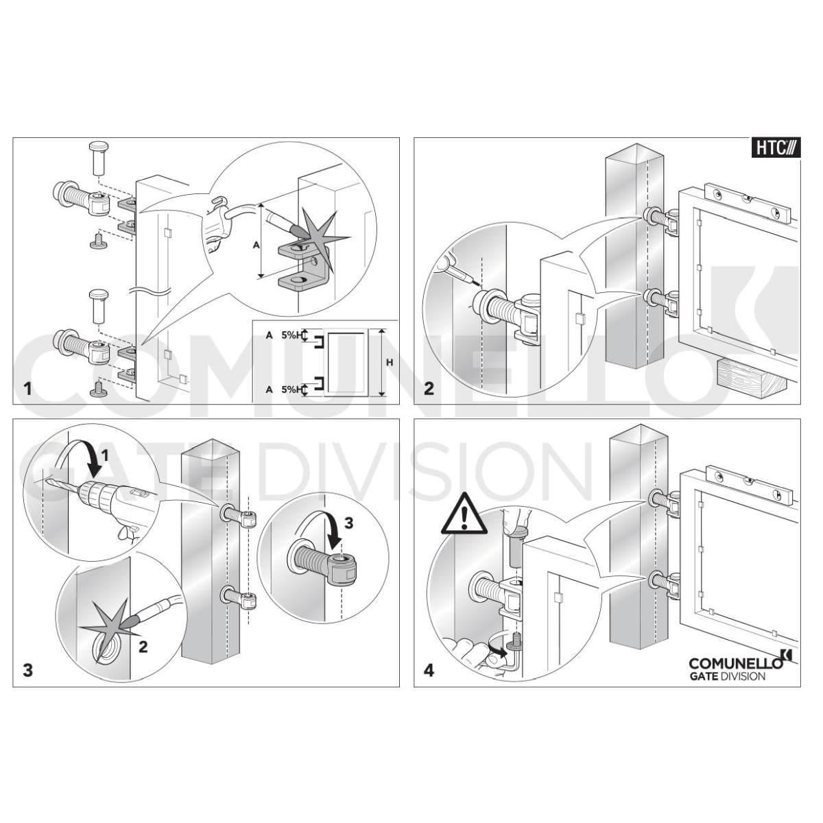 CARDINE REGOLABILE FILETTATO PER CANCELLI A BATTENTE art. 120