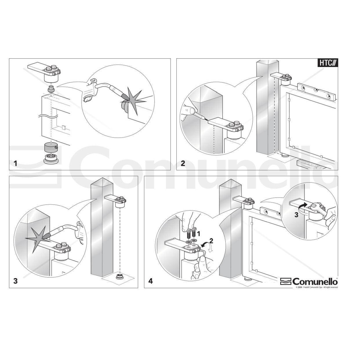 CARDINE SUPERIORE CON CUSCINETTO PER CANCELLI ANTA art. 85