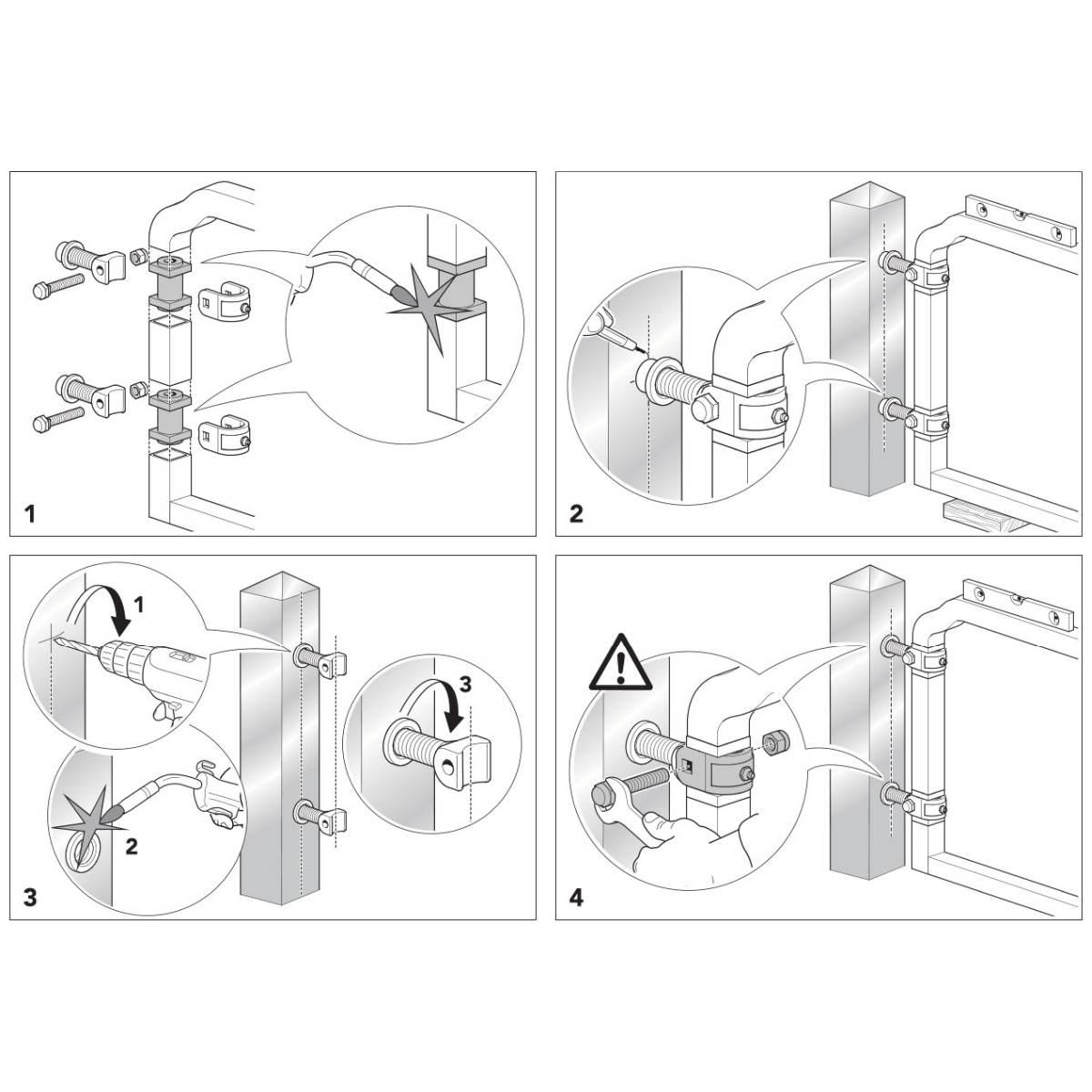 CARDINE A FASCETTA M18 CON BARILOTTO QUADRO 30mm - 35mm e PIASTRA