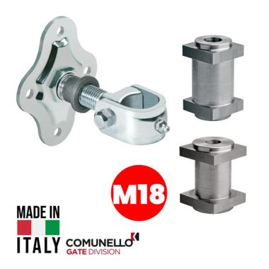 CARDINE A FASCETTA M18 CON BARILOTTO QUADRO 30mm - 35mm e PIASTRA