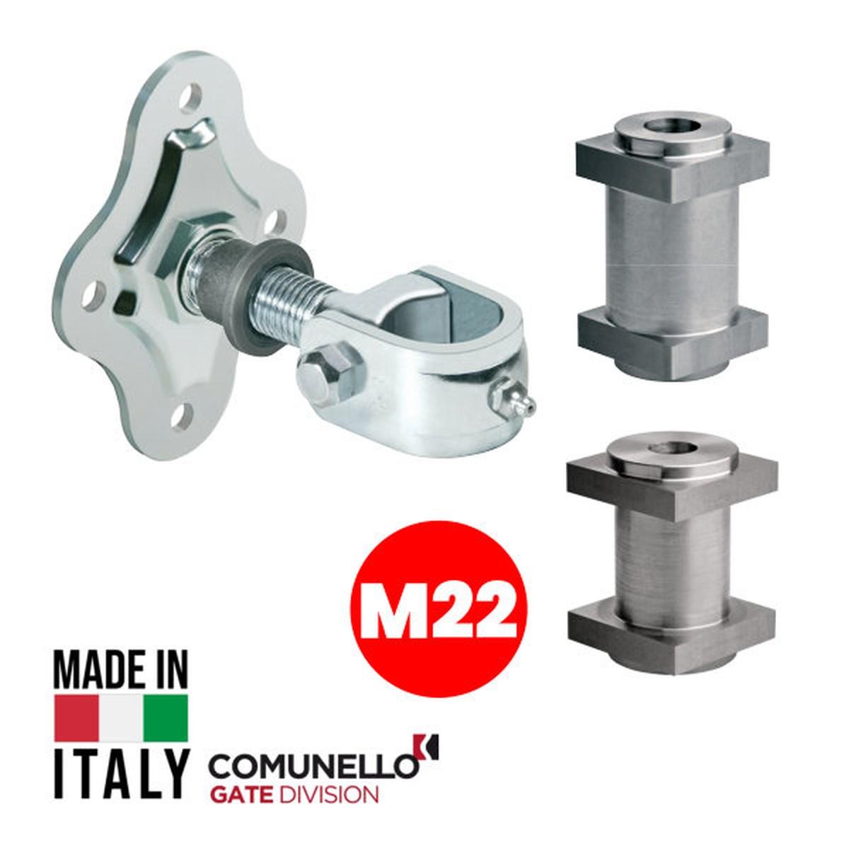 CARDINE A FASCETTA M22 CON BARILOTTO QUADRO 35mm - 40mm e PIASTRA