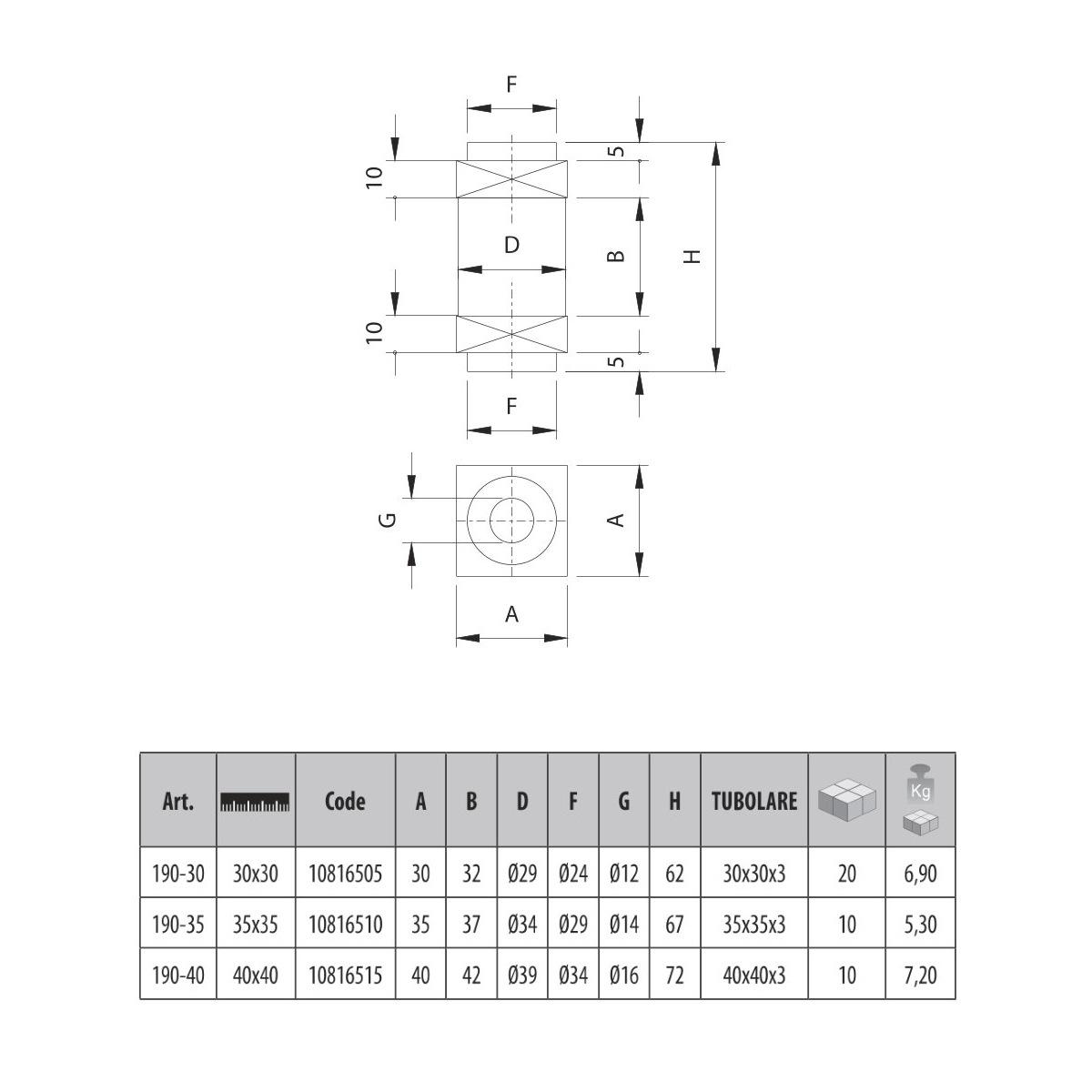 CARDINE A FASCETTA M27 CON BARILOTTO QUADRO 40mm - 50mm e PIASTRA