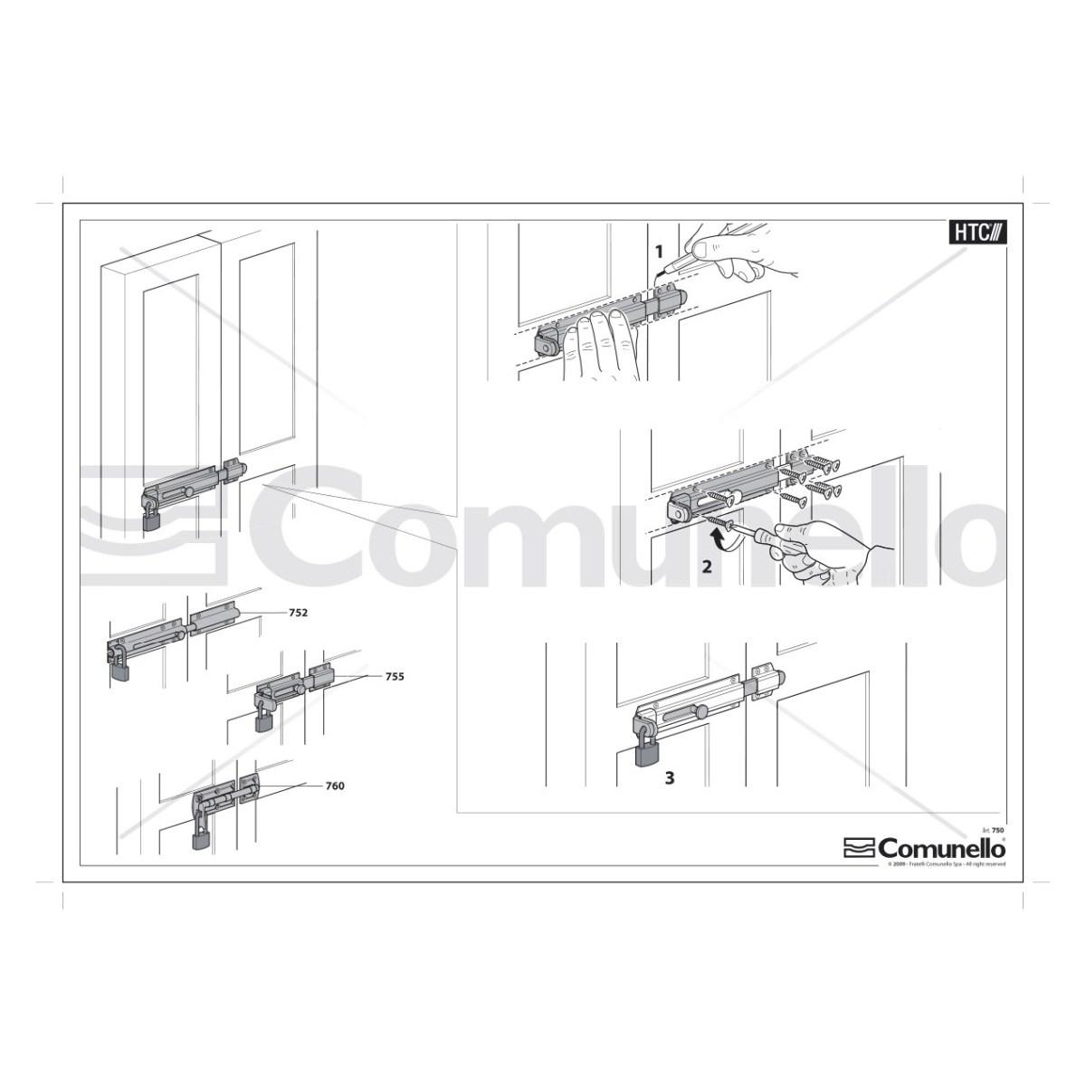 CATENACCIO PORTALUCHETTO DI SICUREZZA ZINCATO PER ANTE art. 750