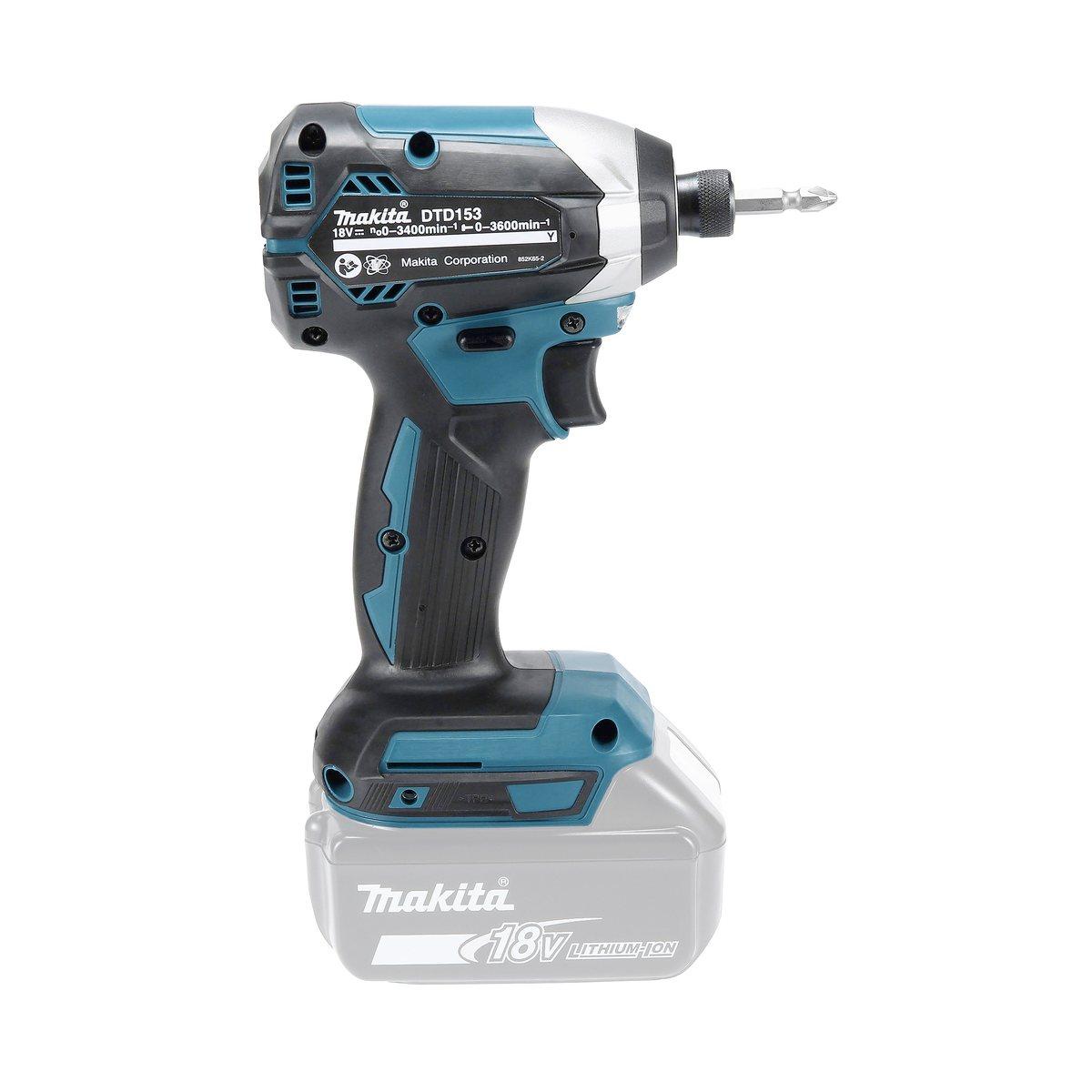 MAKITA DTD153RT1J AVVITATORE AD IMPULSI 18V 1/4" BL 170Nm CON 1 BATTERIA 5Ah E CARICATORE DC18RC
