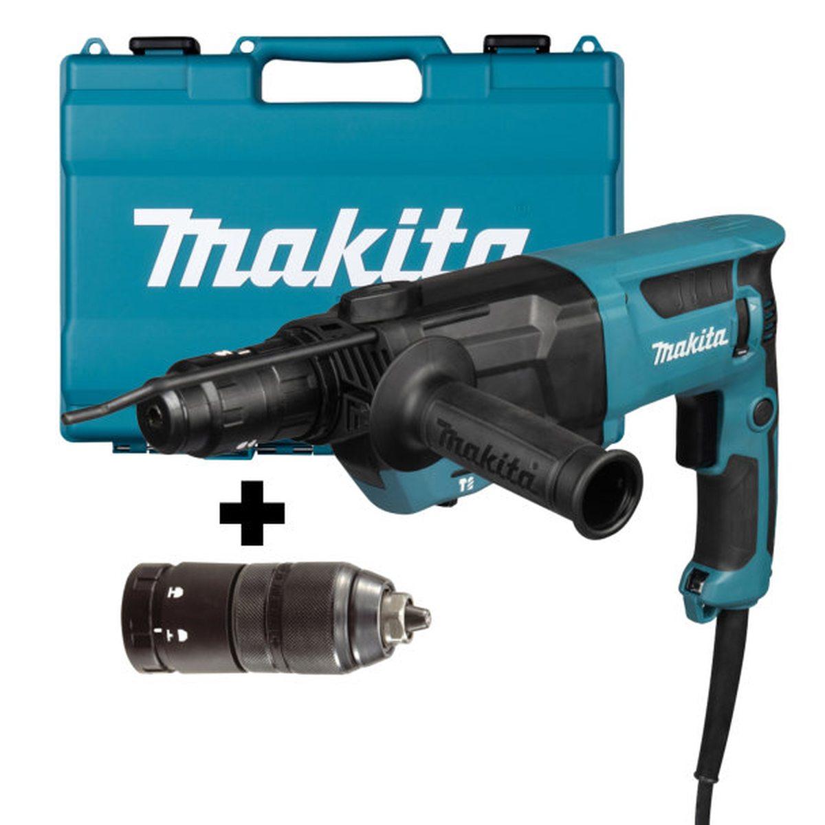 Makita tassellatore sds-plus hr2670 800w 3 funzioni + mandrino autoserrante in valigia