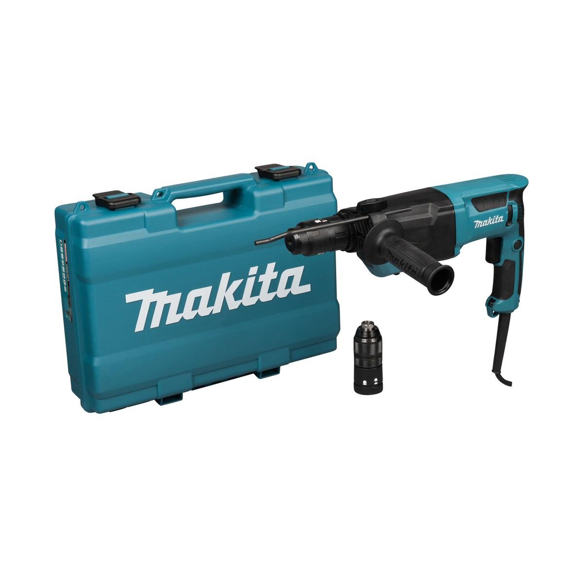 Makita tassellatore sds-plus hr2670 800w 3 funzioni + mandrino autoserrante in valigia