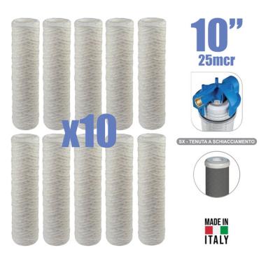CARTUCCIA 10" FILATO POLIPROPILENE FA 10 SX 25 mcr